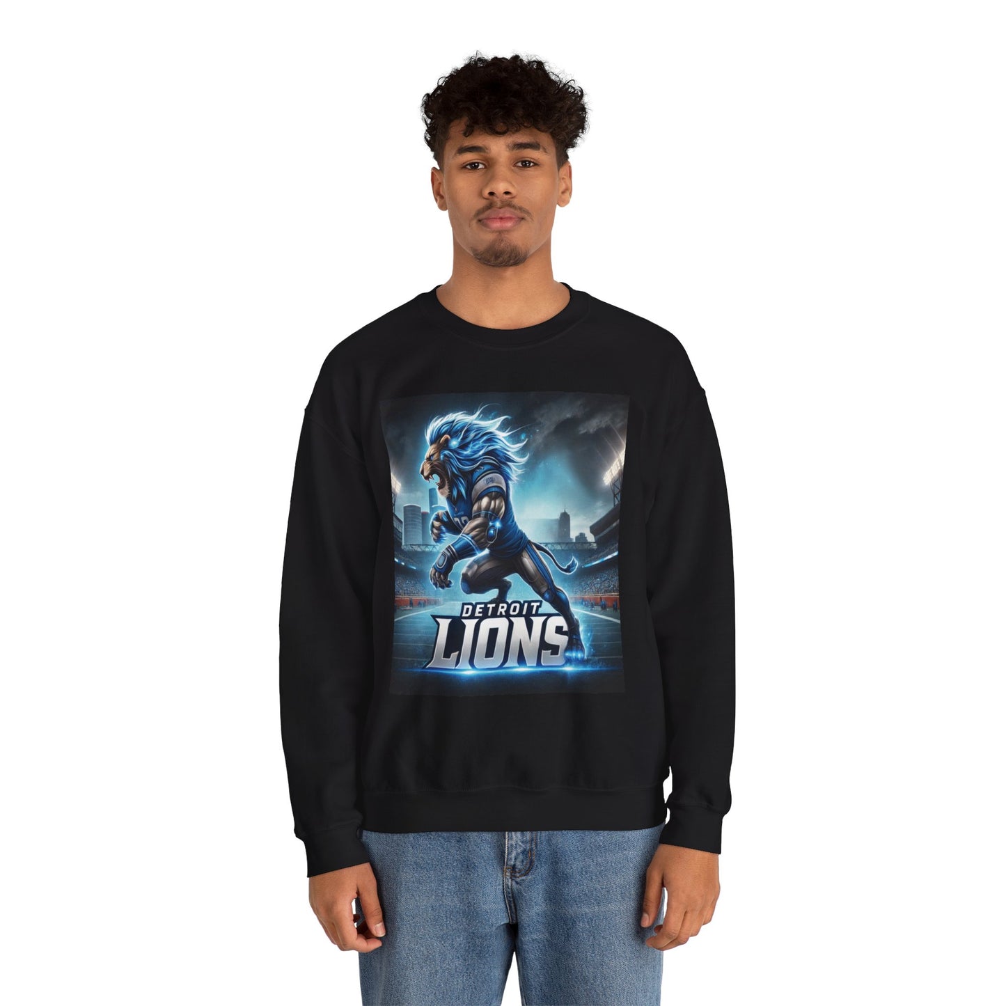 Detroit Lions Football Inspired Unisex Heavy Blend™ Crewneck Sweatshirt