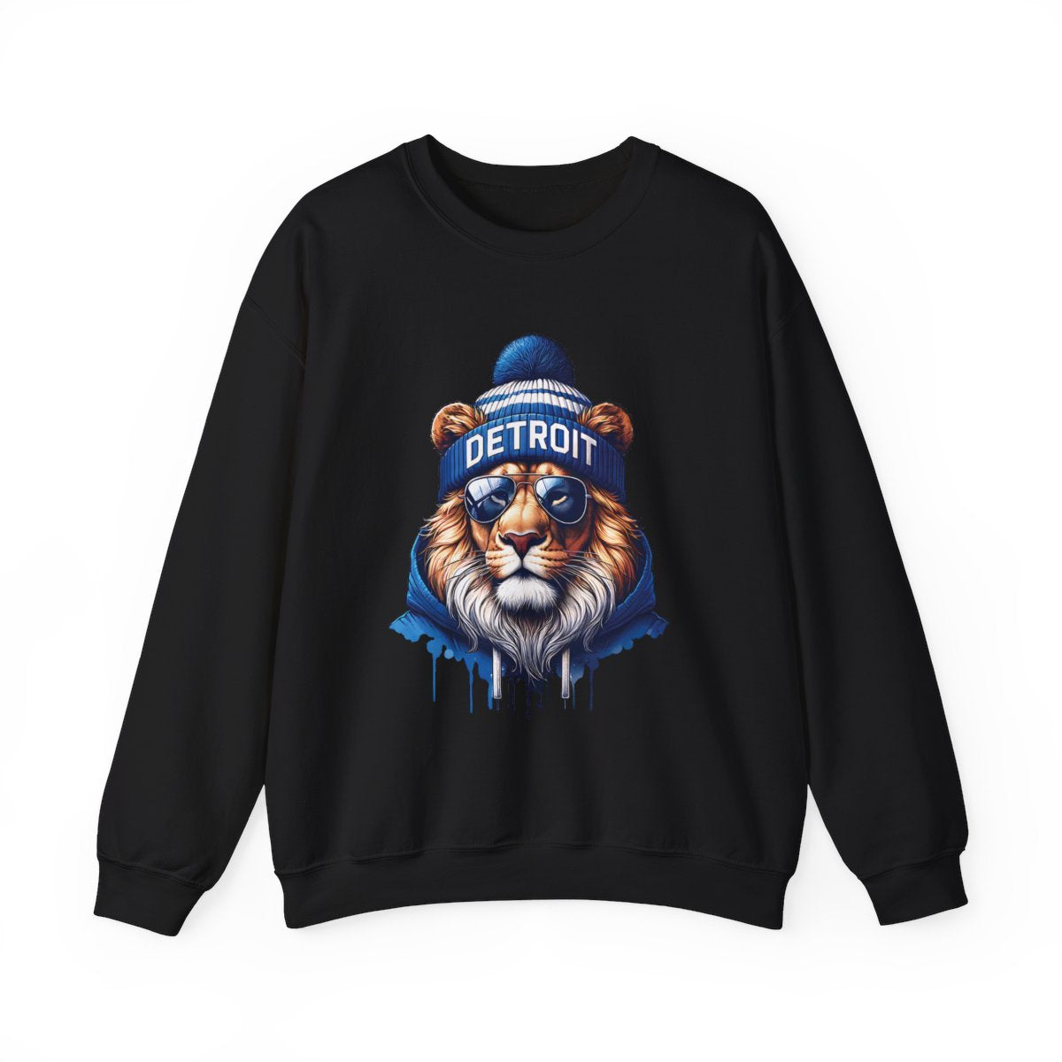 Lions Football Inspired Unisex Heavy Blend™ Crewneck Sweatshirt Blue Lion