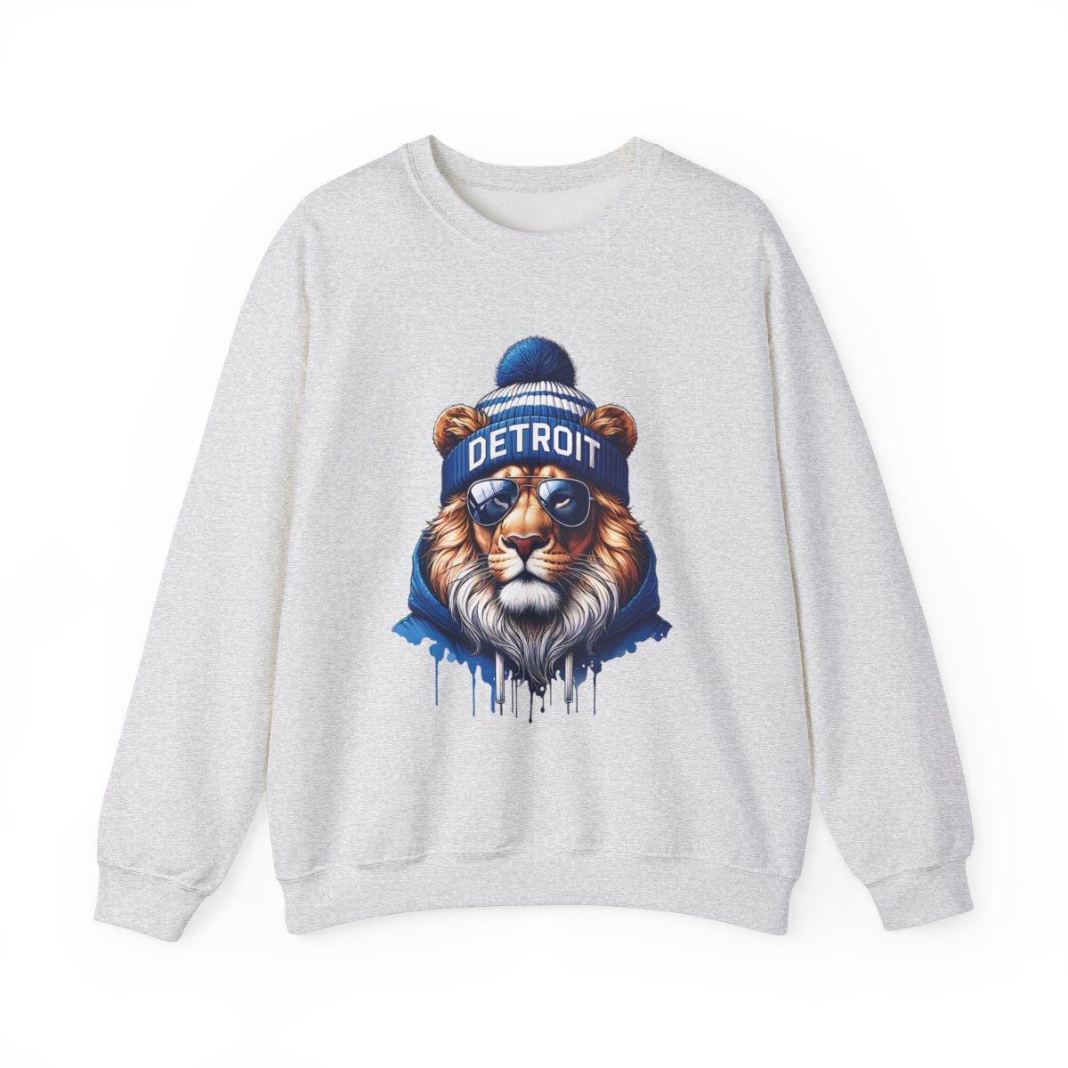 Lions Football Inspired Unisex Heavy Blend™ Crewneck Sweatshirt Blue Lion