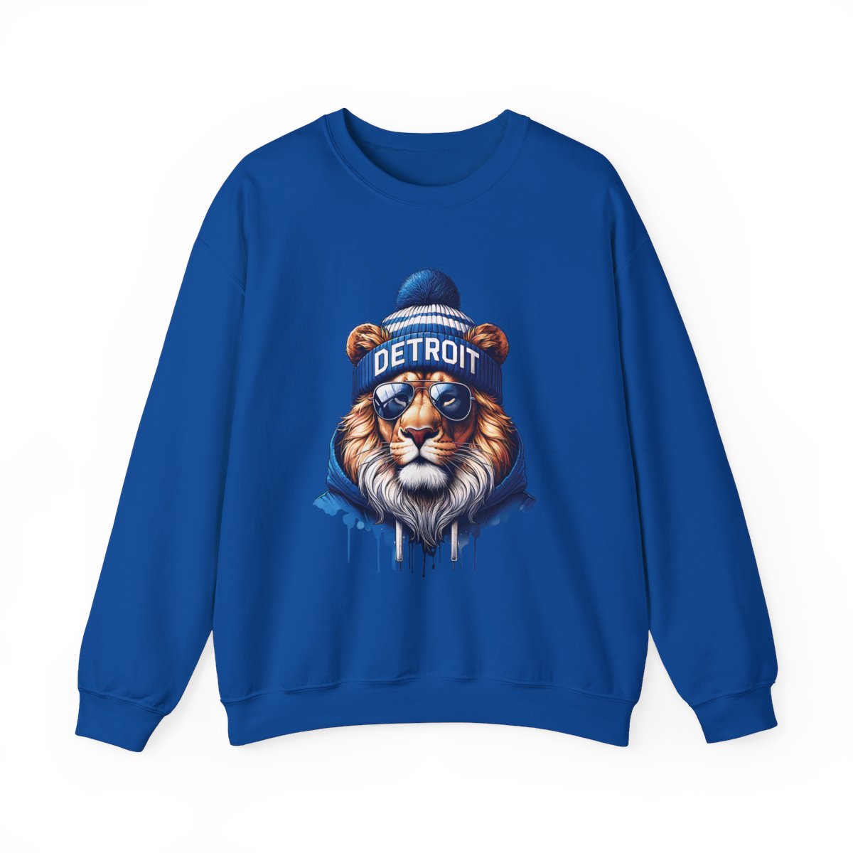 Lions Football Inspired Unisex Heavy Blend™ Crewneck Sweatshirt Blue Lion