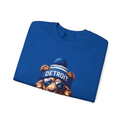 Lions Football Inspired Unisex Heavy Blend™ Crewneck Sweatshirt Blue Lion